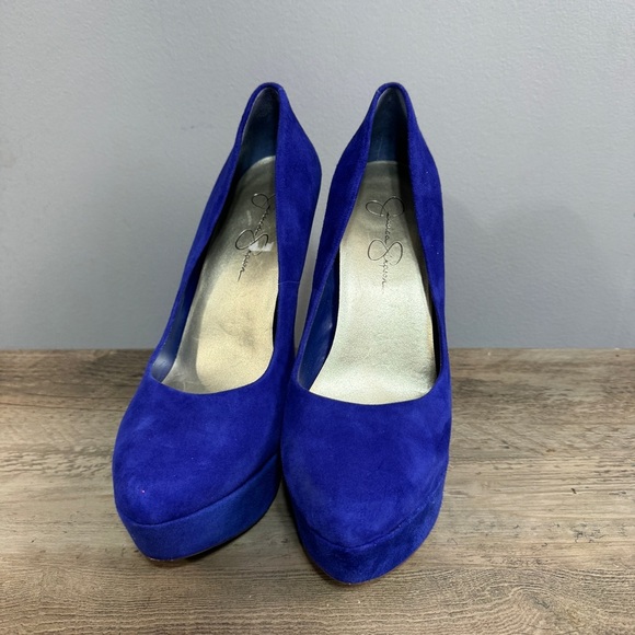 Jessica Simpson Vibrant Blue Platform Heels - Picture 3 of 9